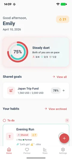 BetterUs app - My habits view